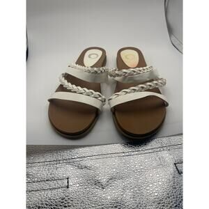 Journee Collette slide sandals white faux leather Size 9 women